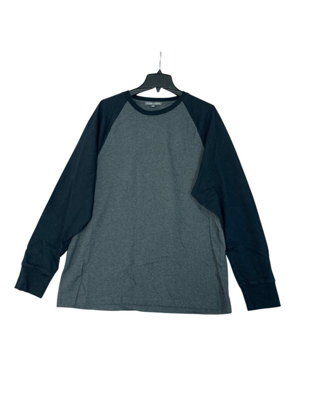 Slate & Stone Men's XL Gray & Black  Long Sleeve T-Shirt Cotton F1386